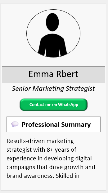 Bottoms White Simple Gray CV Template (Mobile + Desktop Versions)